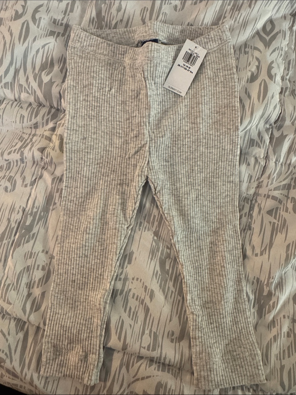 Old Navy Light Heather Gray Ribbed Kids Leggings
